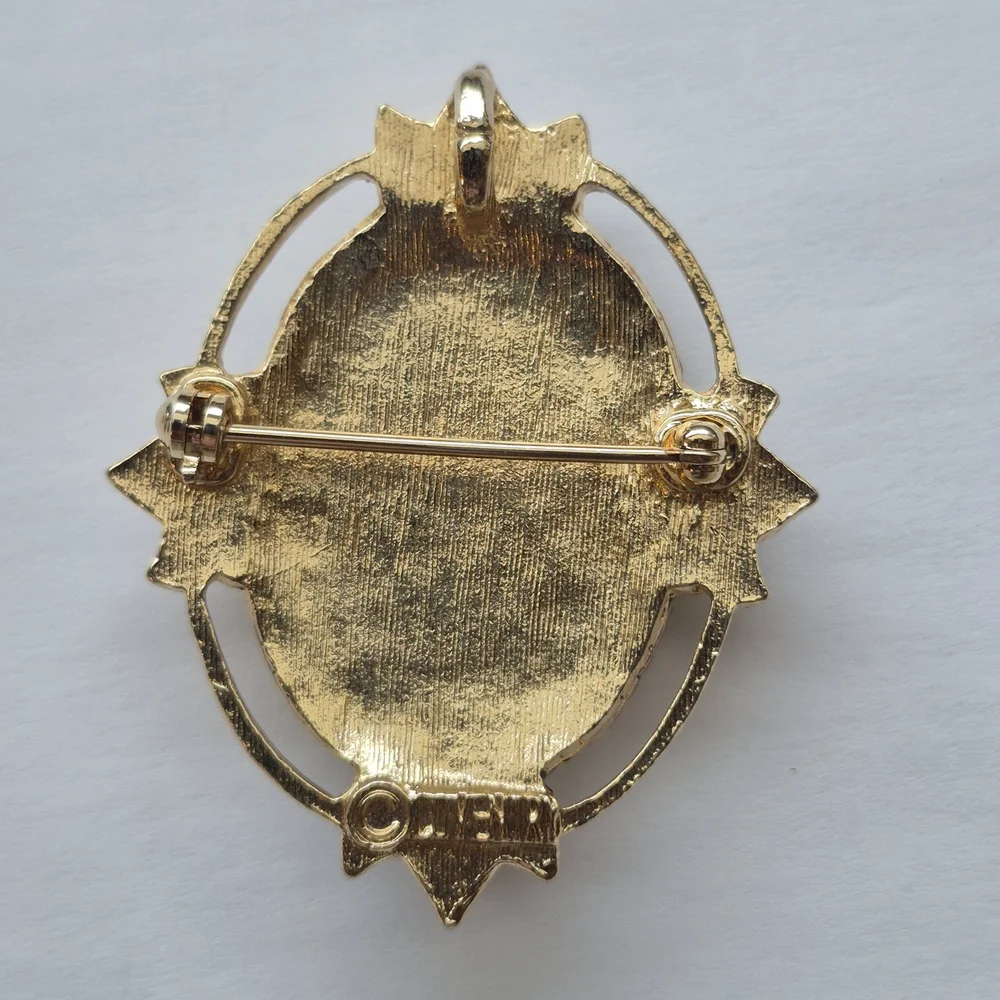 Sarah Coventry Floral Cabochon Brooch Pendant